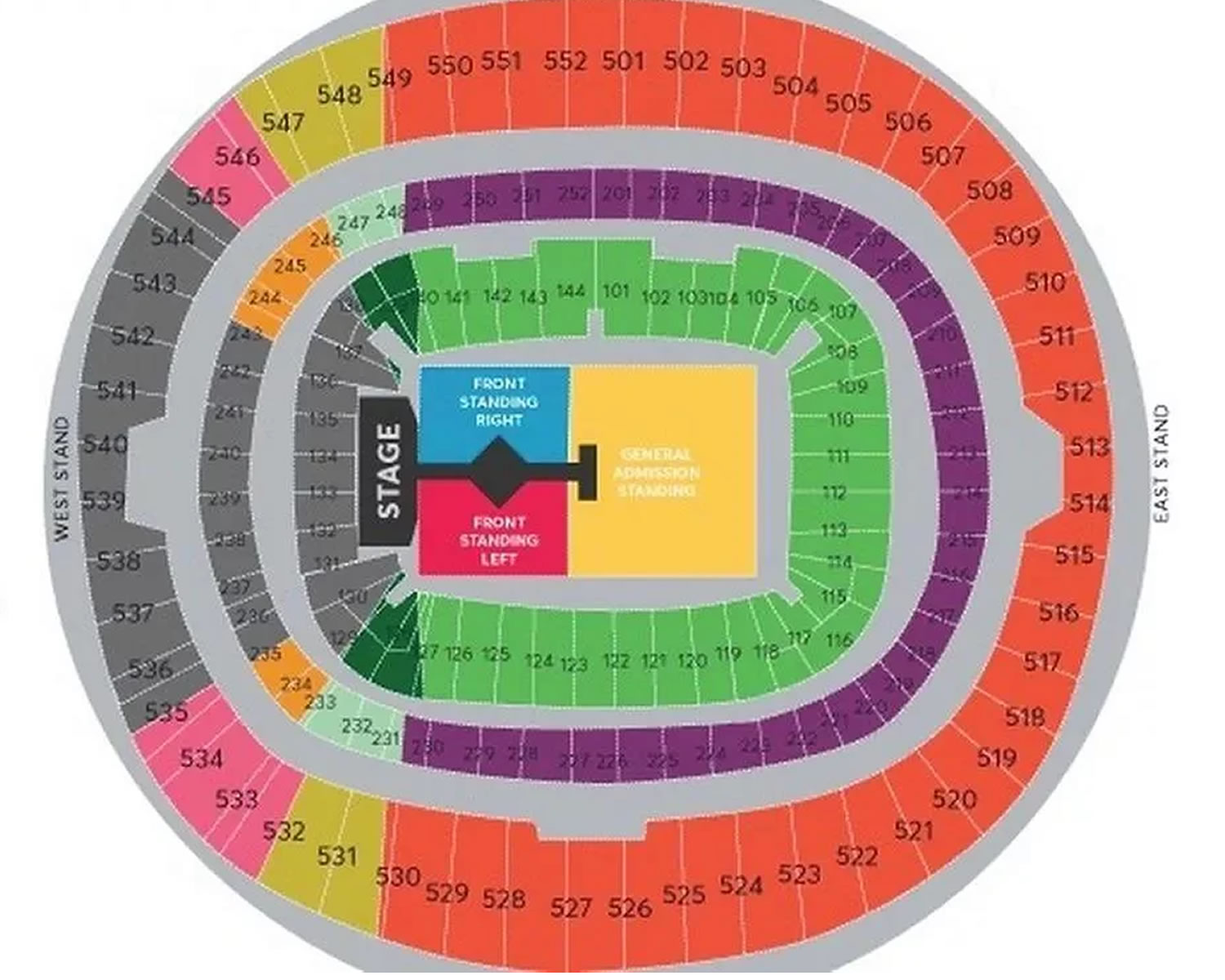 Wembley Stadium Seating Plan