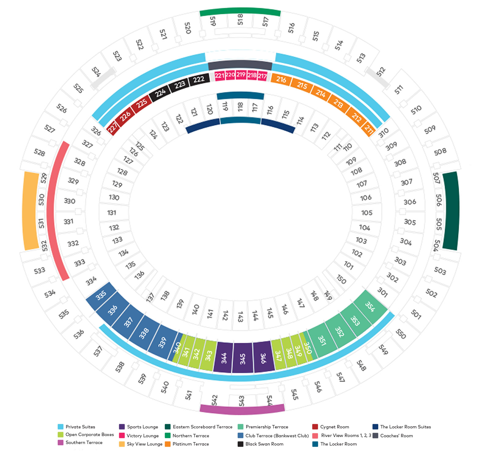 Perth Stadium (Optus Stadium) Seating Plan