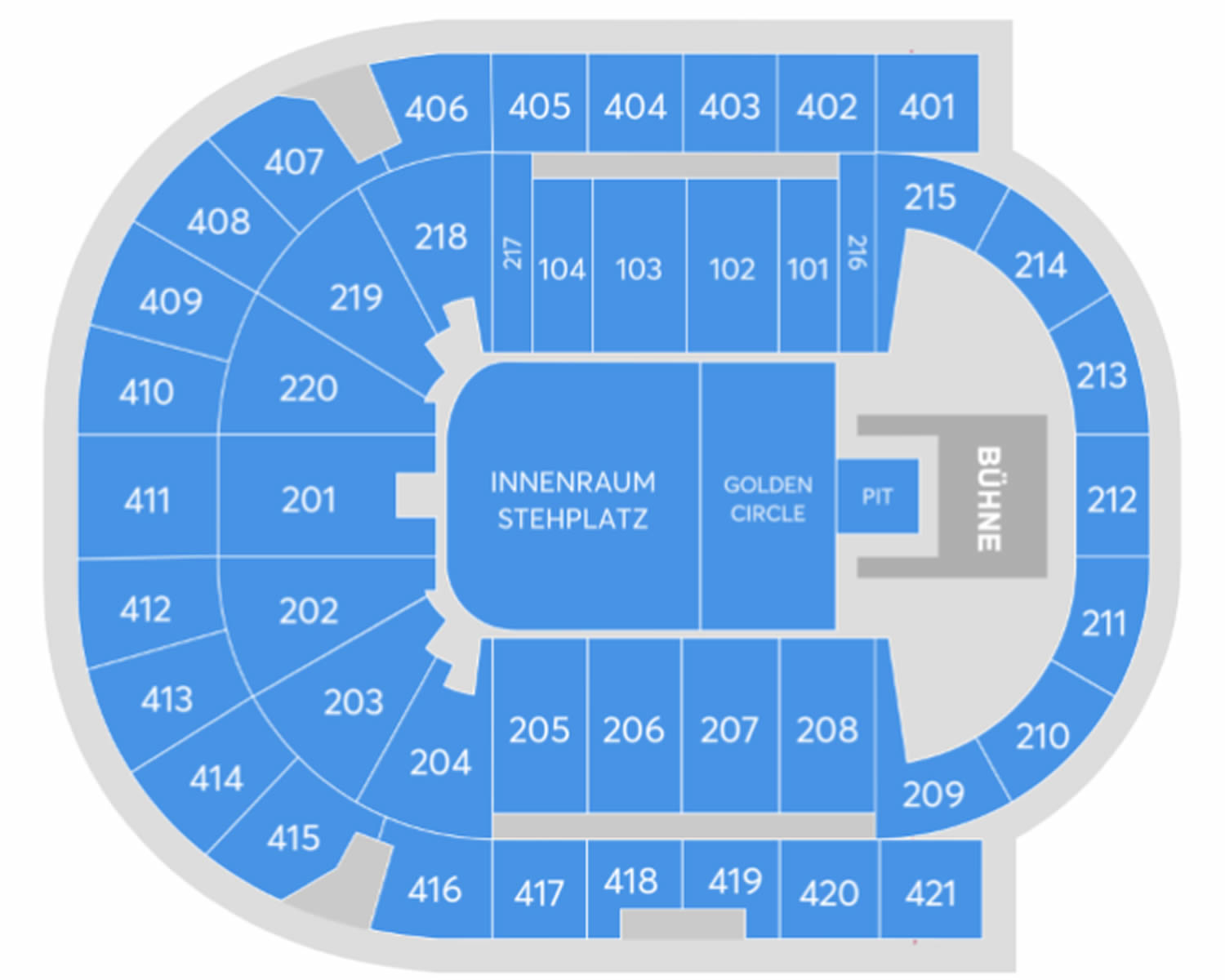 Uber Arena (Formerly Mercedes Benz Arena), Berlin, Germany Seating Plan