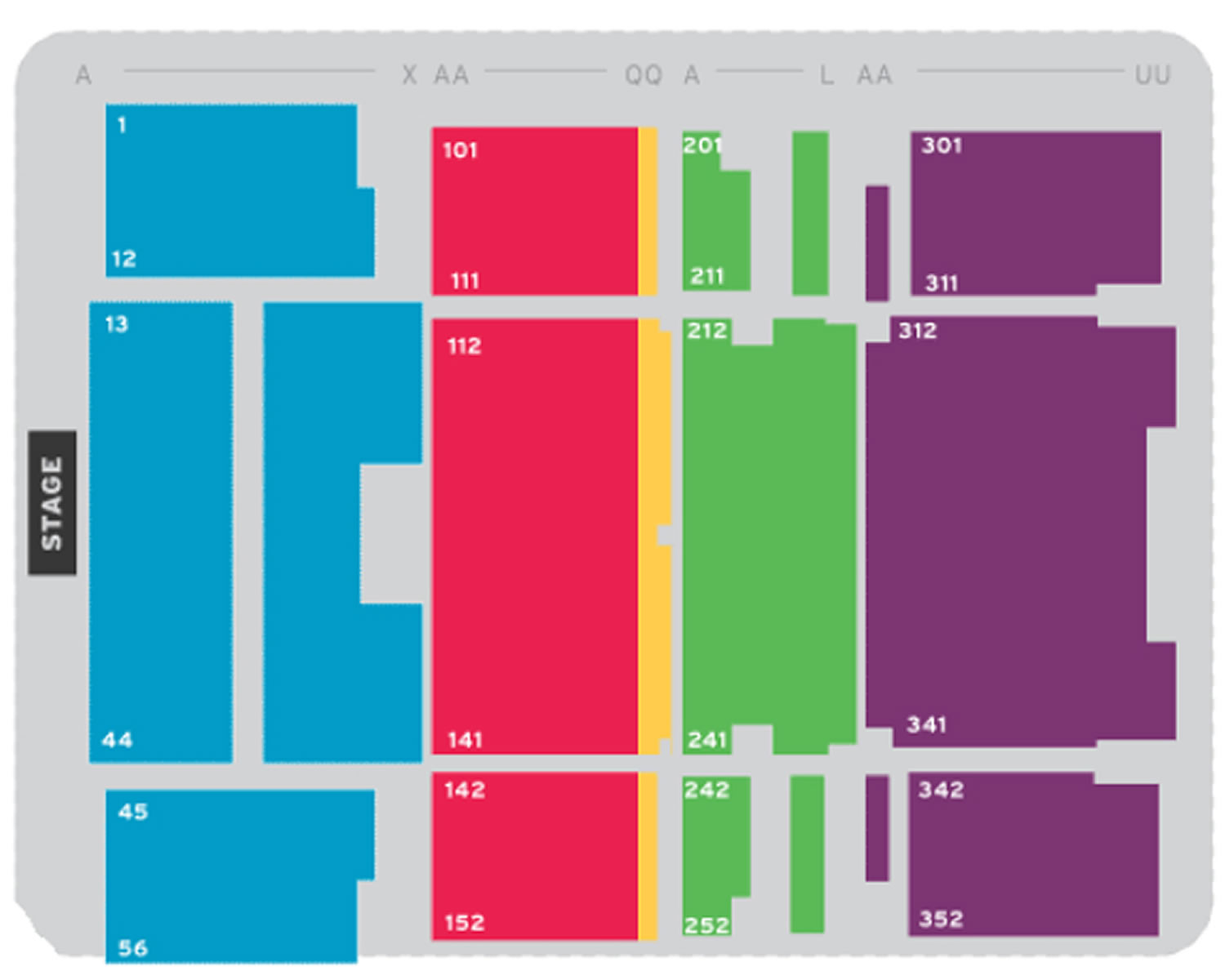Connexin Live Seating Plan