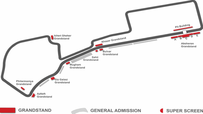Baku City Circuit Seating Plan