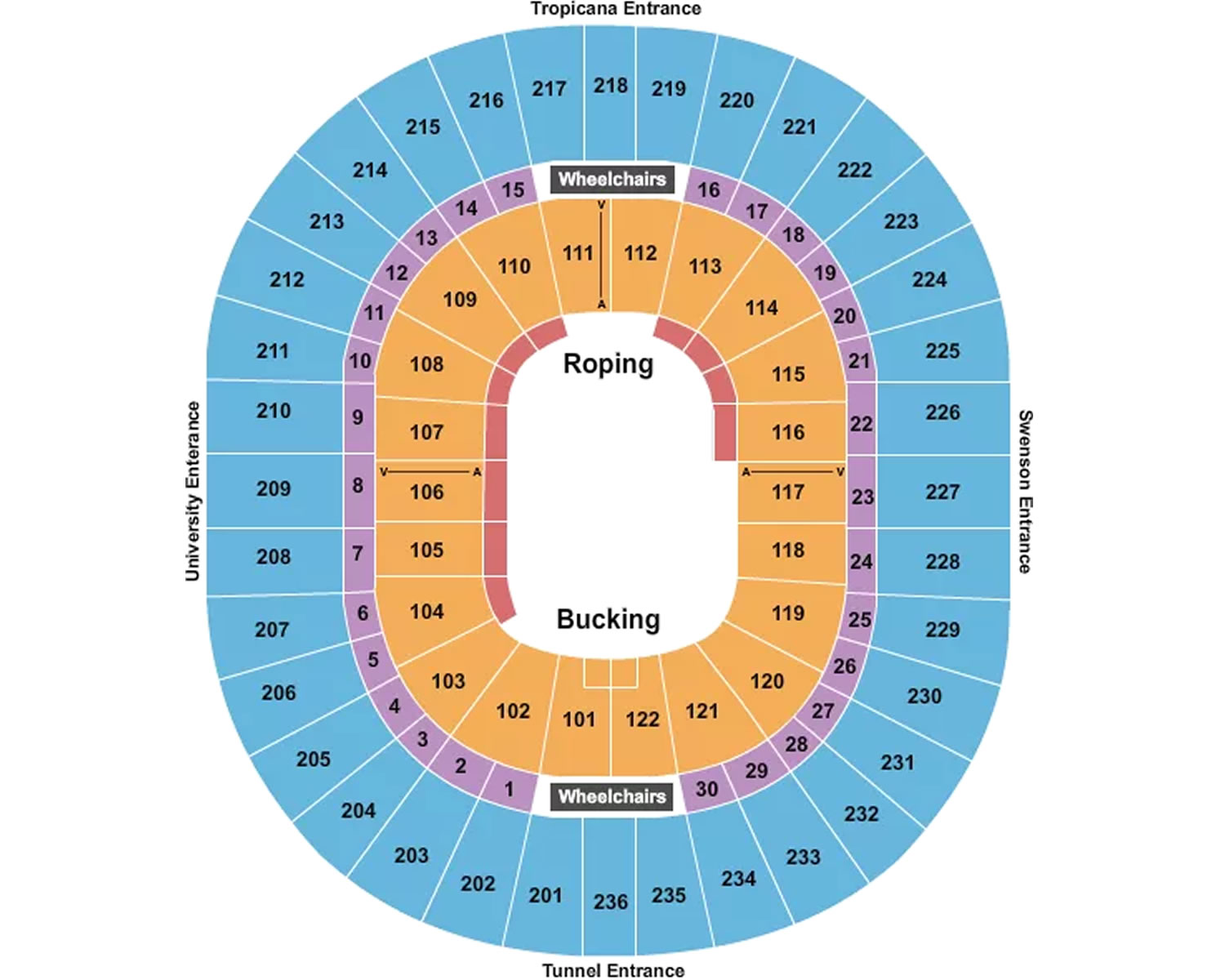 Thomas and Mack Center Seating Plan