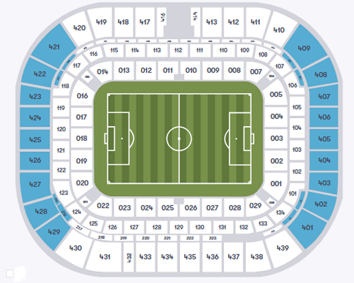 Lyon Stadium (Parc Olympique Lyonnais) Seating Plan