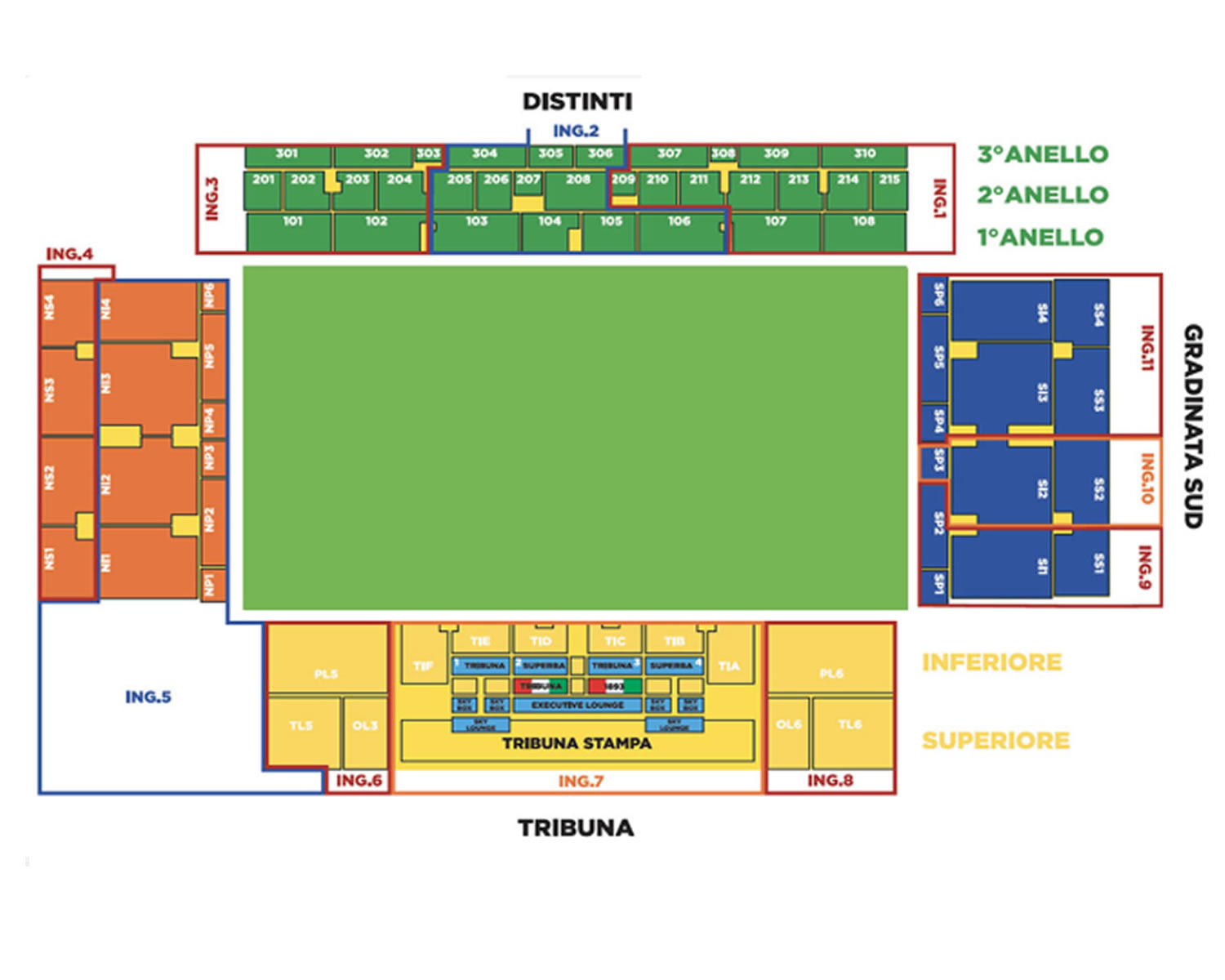 Stadio Luigi Ferraris Seating Plan