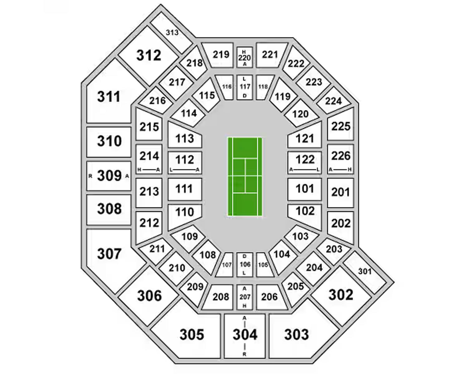 Stadium 2 (Indian Wells Tennis Garden) Seating Plan