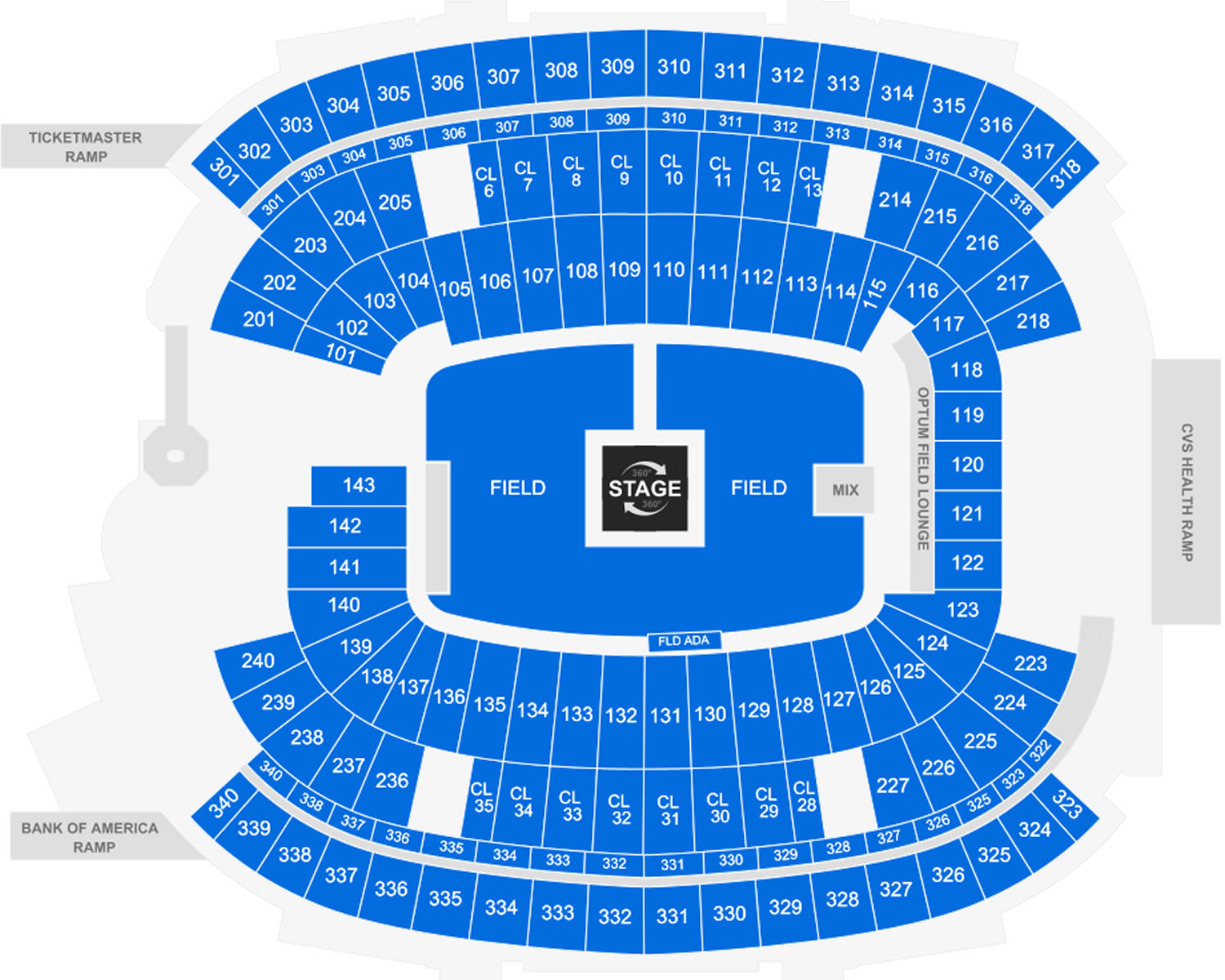 Gillette Stadium Seating Plan