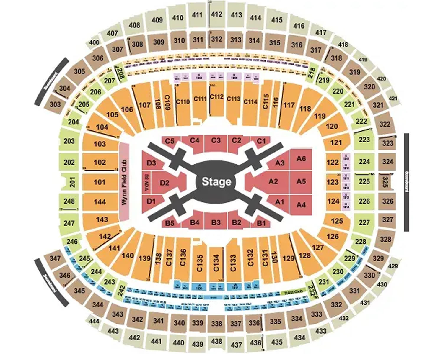 Allegiant Stadium Seating Plan