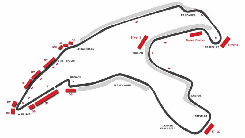 Circuit de Spa Francorchamps Seating Plan