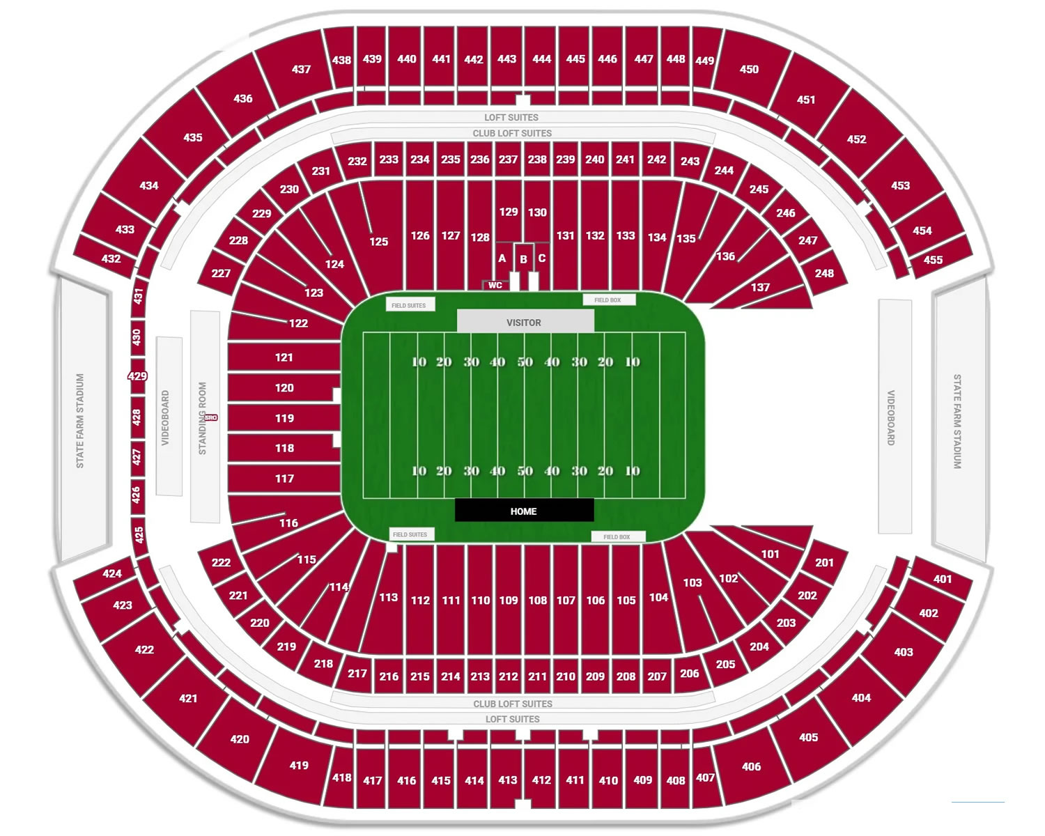 State Farm Stadium Seating Plan