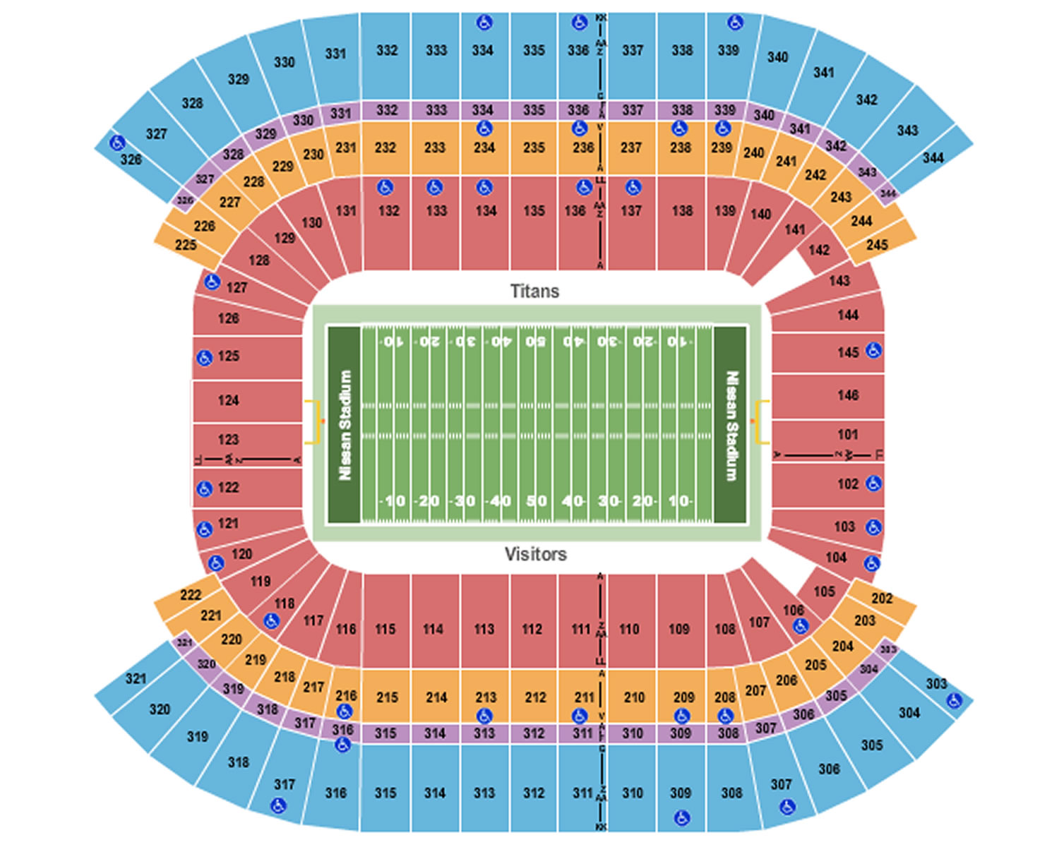 Nissan Stadium Nashville Seating Plan