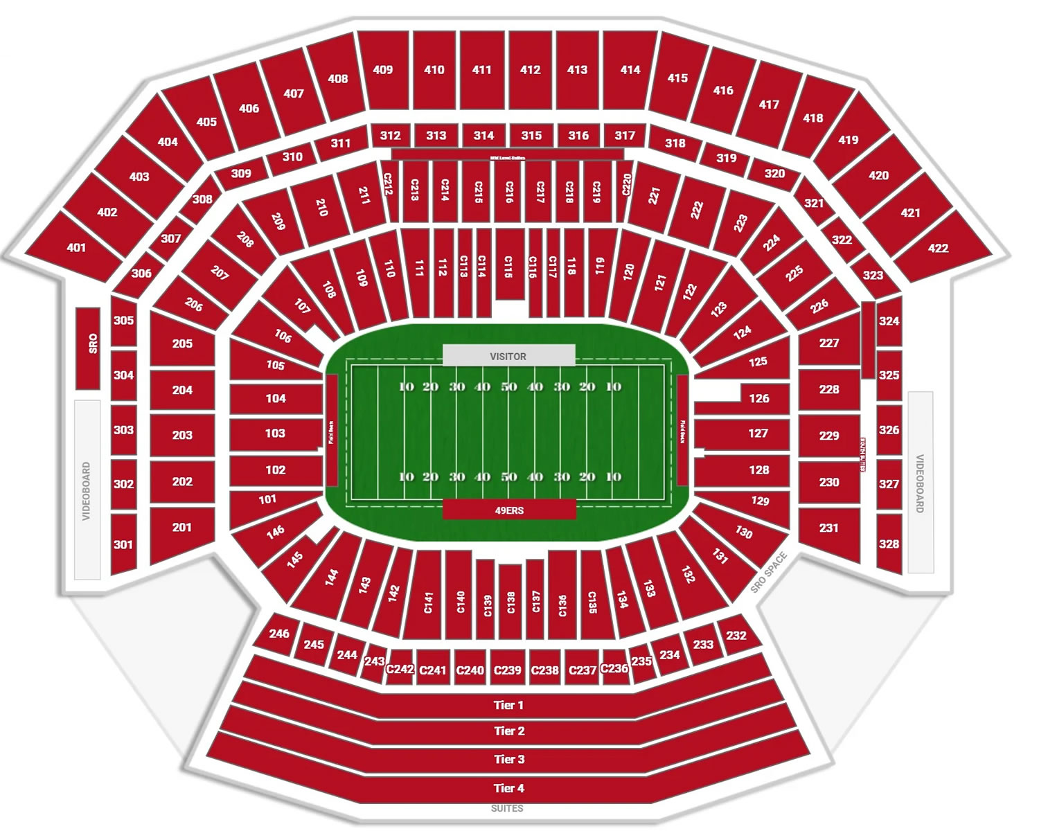 Levis Stadium Seating Plan