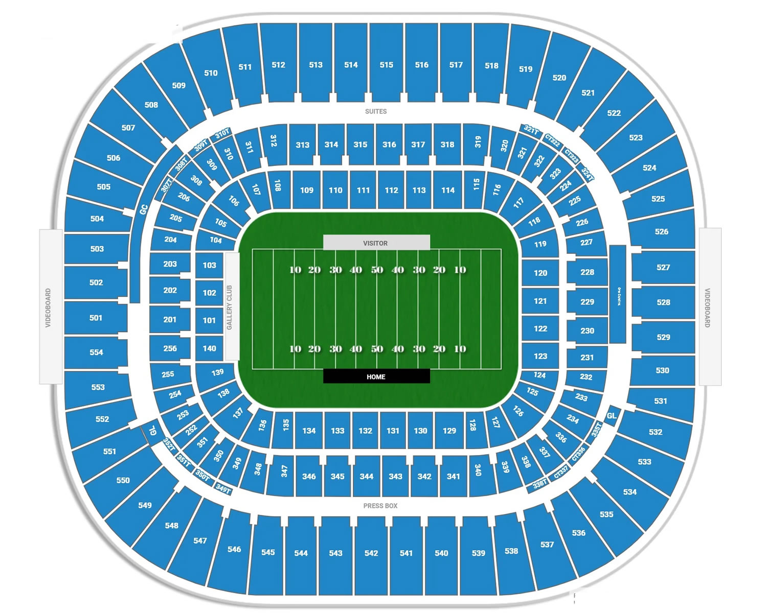 Bank of America Stadium Seating Plan