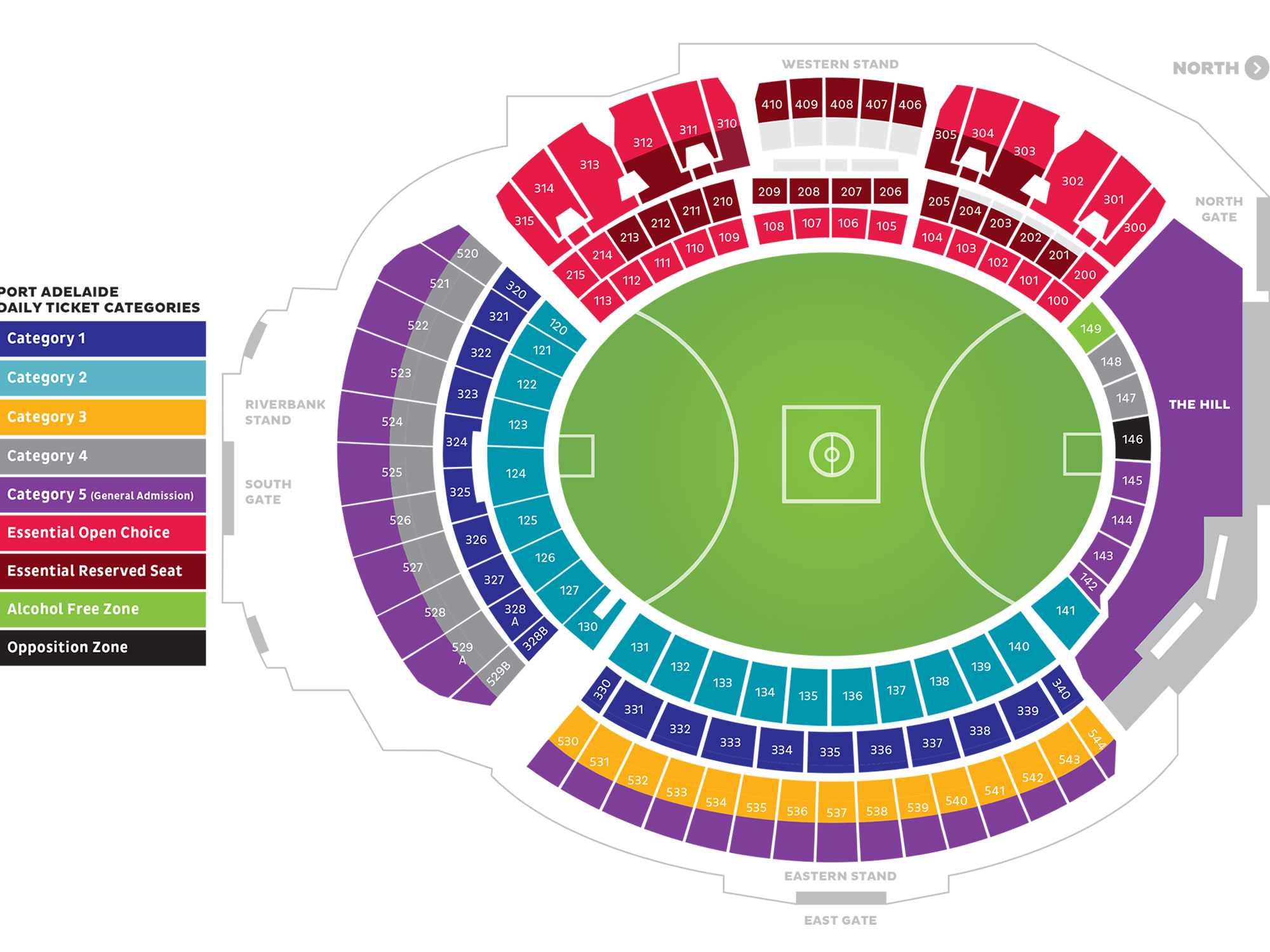 Adelaide Oval Seating Plan
