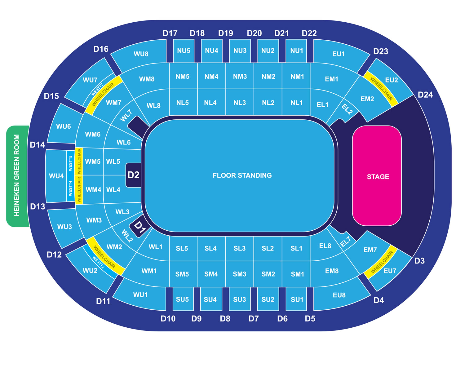 SSE Arena Belfast (Formerly The Odyssey Centre) Seating Plan