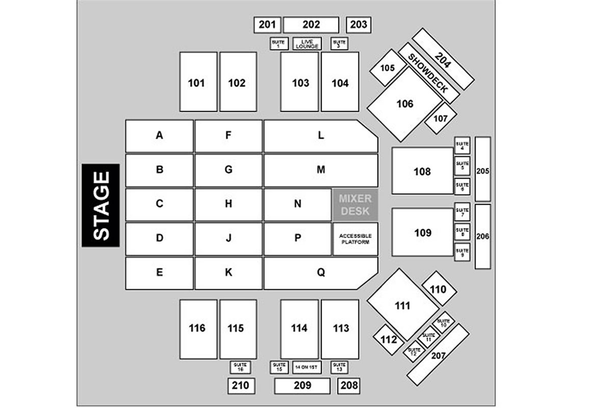 P and J Live Seating Plan